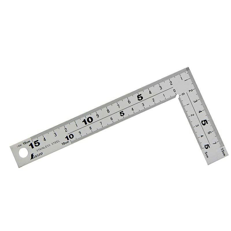 13005 直尺 シルバー 15cm 赤数字入 JIS シンワ測定 ☆ | 道具屋オンライン