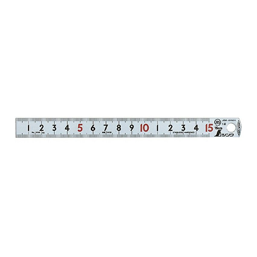 13131 ピックアップスケールシルバー15cm cm表示上下1mm シンワ測定