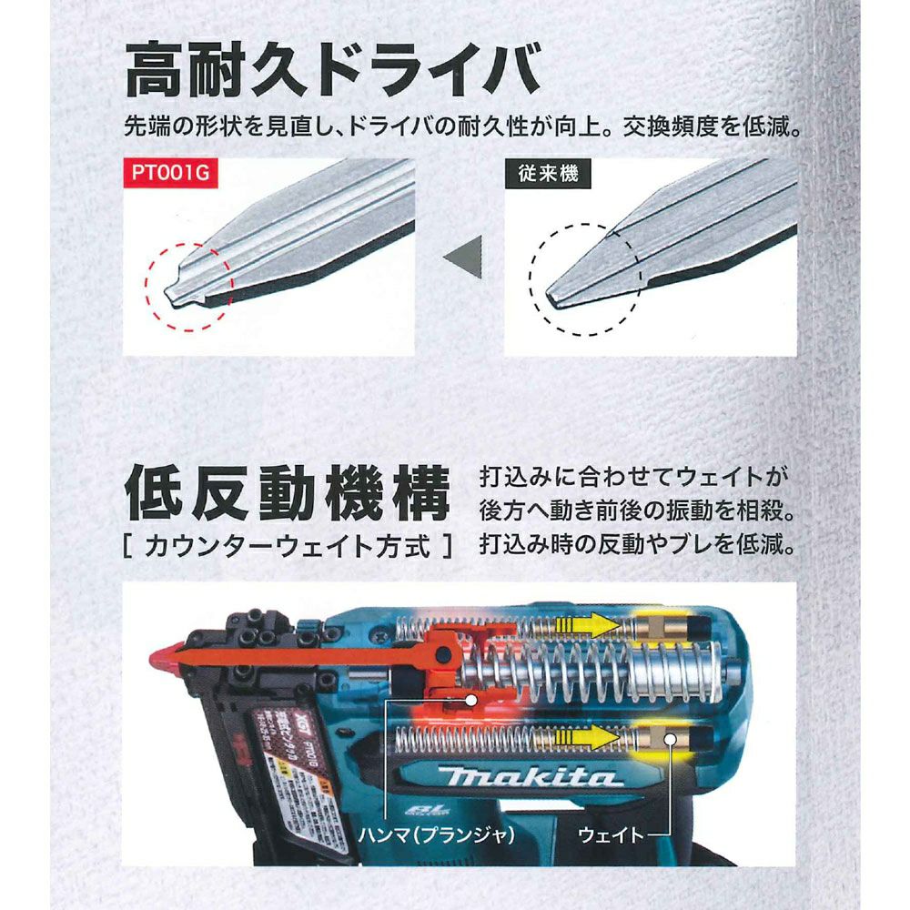 PT001G 充電式ピンタッカ 40V マキタ | 道具屋オンライン