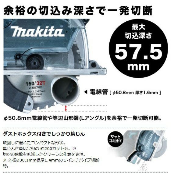 CS553D 充電式チップソーカッタ 150mm マキタ | 道具屋オンライン