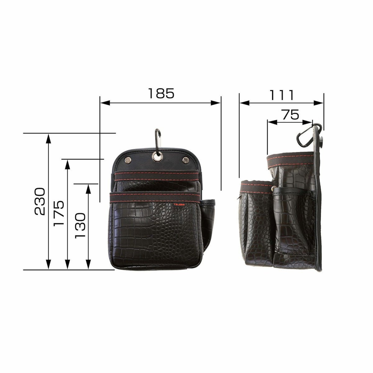 SFKBG-2S2H セフツイン腰袋 クロコ 腰袋2段小 TAJIMA（タジマ）