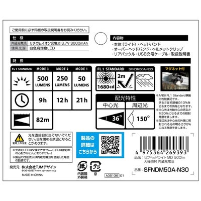 SFNDM50A-N30 セフヘッドライト MD TAJIMA タジマの画像